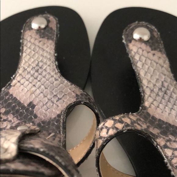 FRANCO SARTO SNAKESKIN ANKLE-STRAP SANDALS - Picture 6 of 8